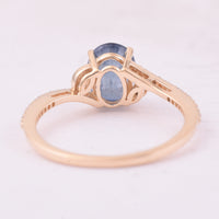 1.99 Ct Oval Mixed Cut Natural Sapphire 14K Gold Ring