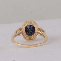 4.10 Ct Oval Blue Sapphire 9K Gold Ring