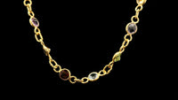 8.63 Ct Round Garnet, Peridot, Blue Topaz, Citrine, Amethyst 925 Sterling Silver Necklace
