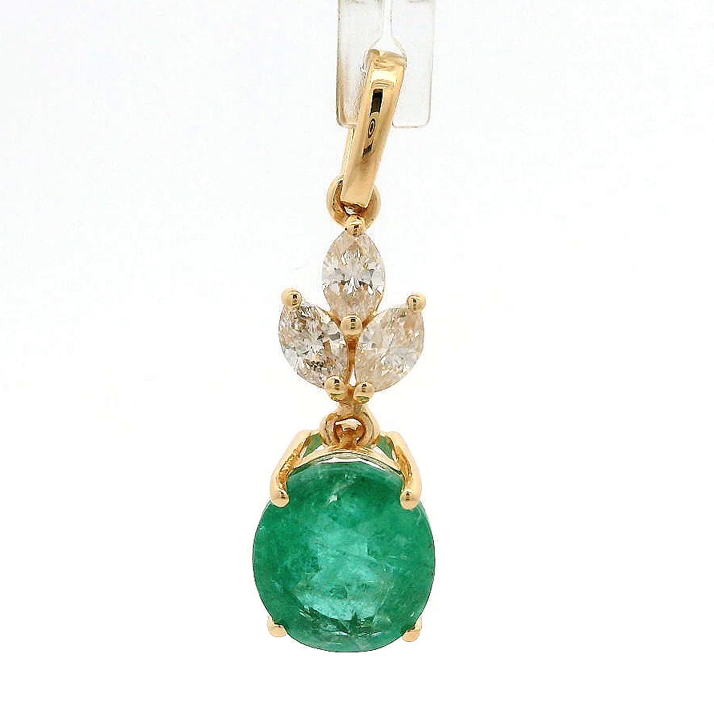 2.16 Ct Oval Emerald 14K Gold Pendant