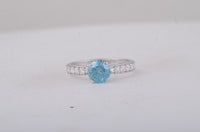 1.53 Carats Blue Lab Grown Diamond 14K Gold Ring