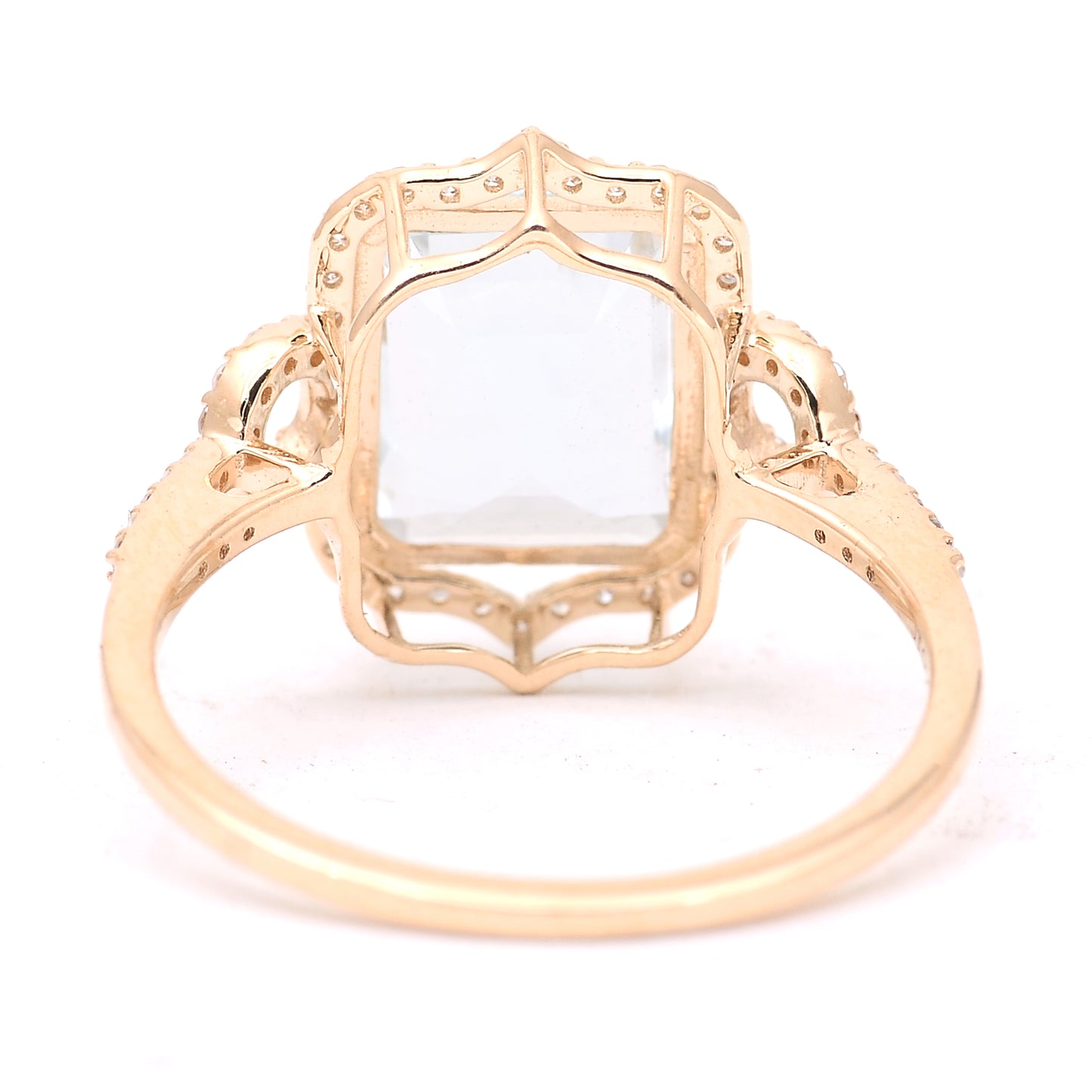 2.86 Ct Octagon Step Cut Natural Aquamarine 14K Gold Ring
