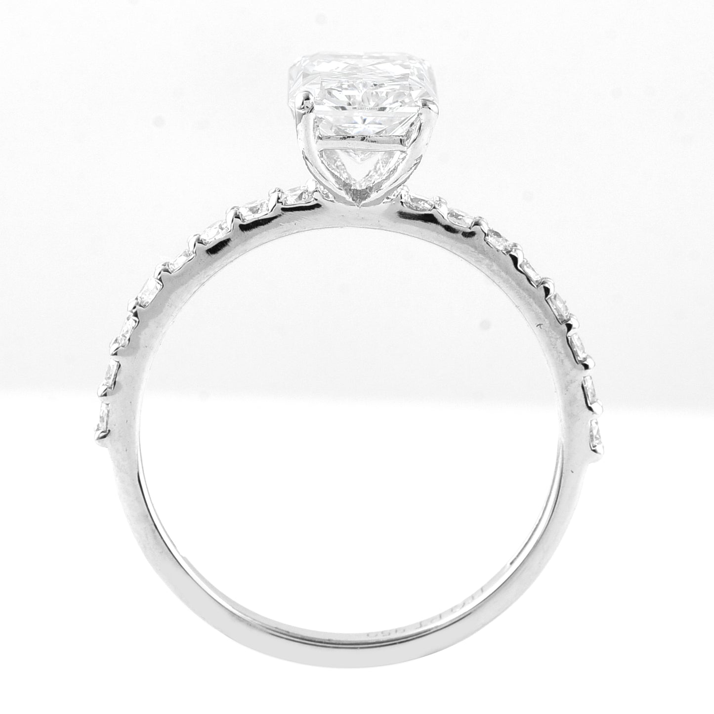 2.23 Ct Cut Cornere Rectangular Modifie Brilliant Lab Grown Diamond 950 Platinum Ring