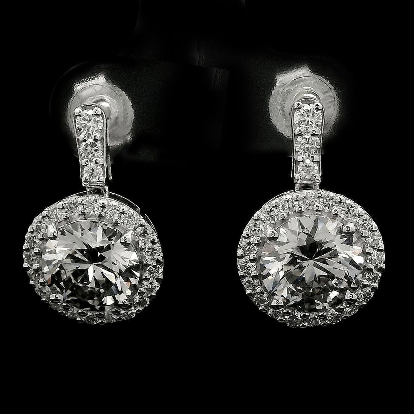 3.81 Carats Lab Grown Diamond 14K Gold Earrings