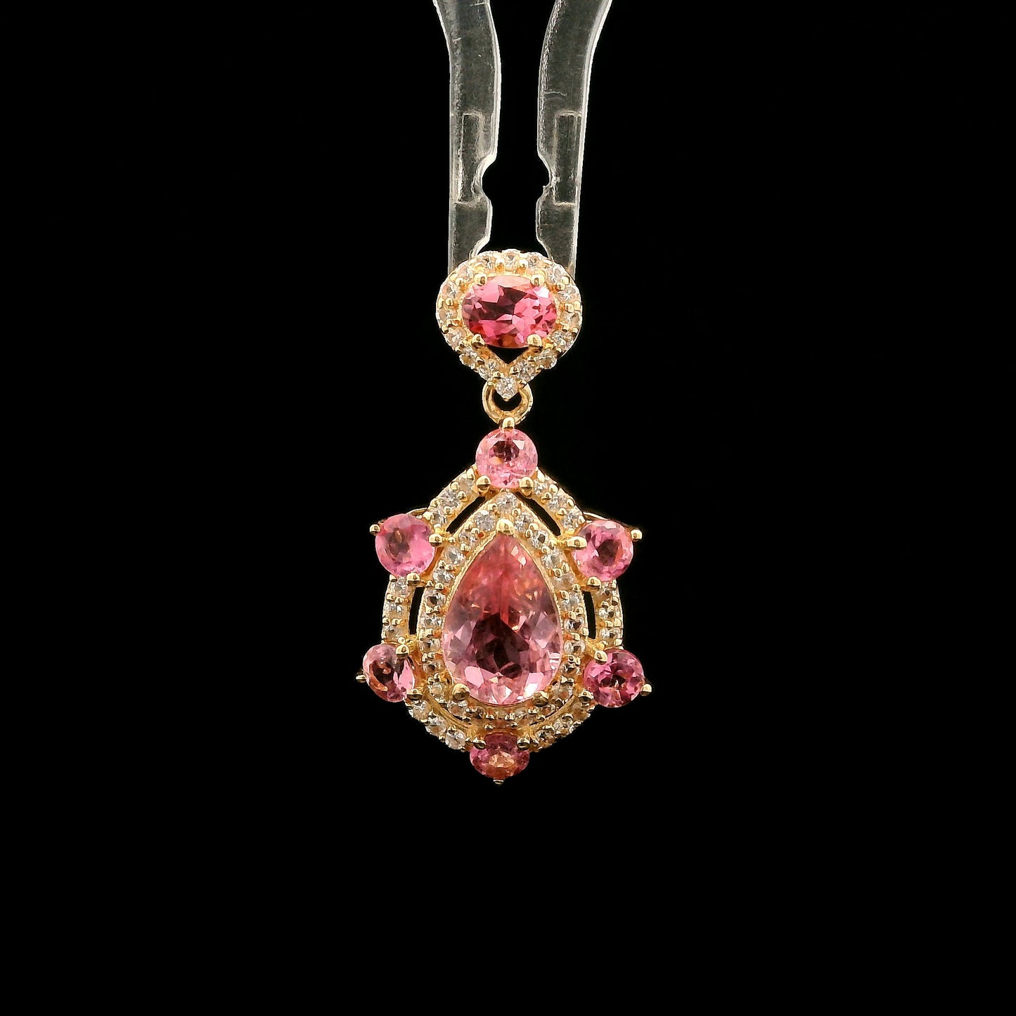 1.55 Ct Pear Tourmaline 14K Gold Pendant