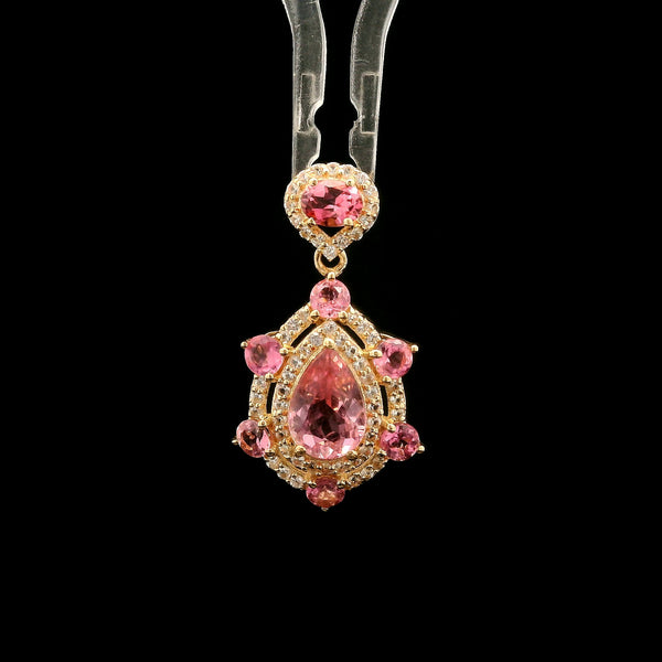 1.55 Ct Pear Tourmaline 14K Gold Pendant