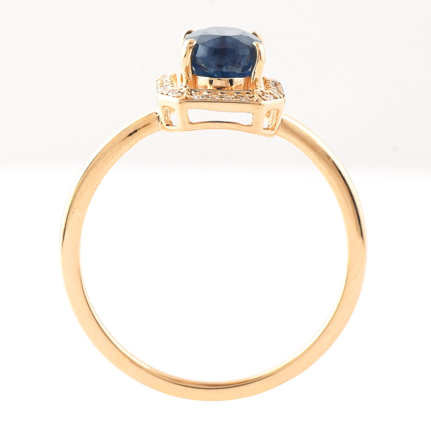 1.62 Ct Oval Mixed Cut Natural Sapphire 14K Gold Ring