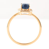 1.62 Ct Oval Mixed Cut Natural Sapphire 14K Gold Ring
