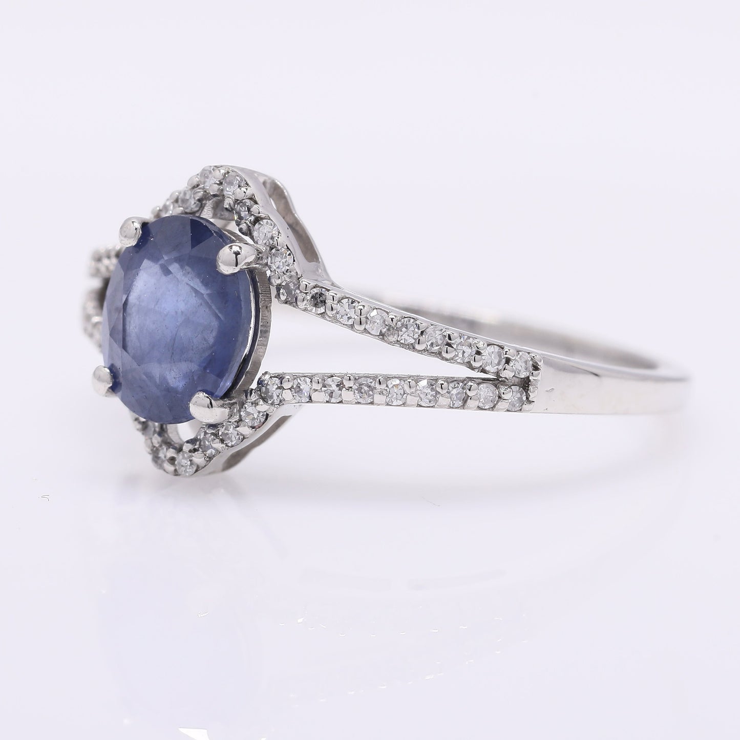1.71 Ct Oval Mixed Cut Natural Sapphire 950 Platinum Ring