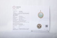 12.82 Ct Oval Cabochon Natural Beryl Emerald 14K Gold Pendant