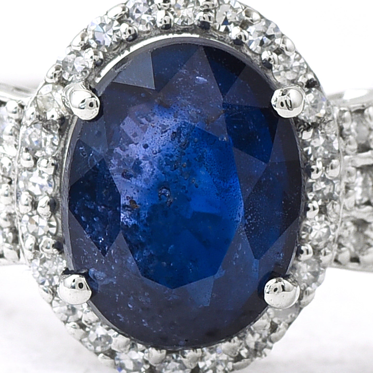 2.71 Ct Oval Mixed Cut Natural Sapphire 950 Platinum Ring