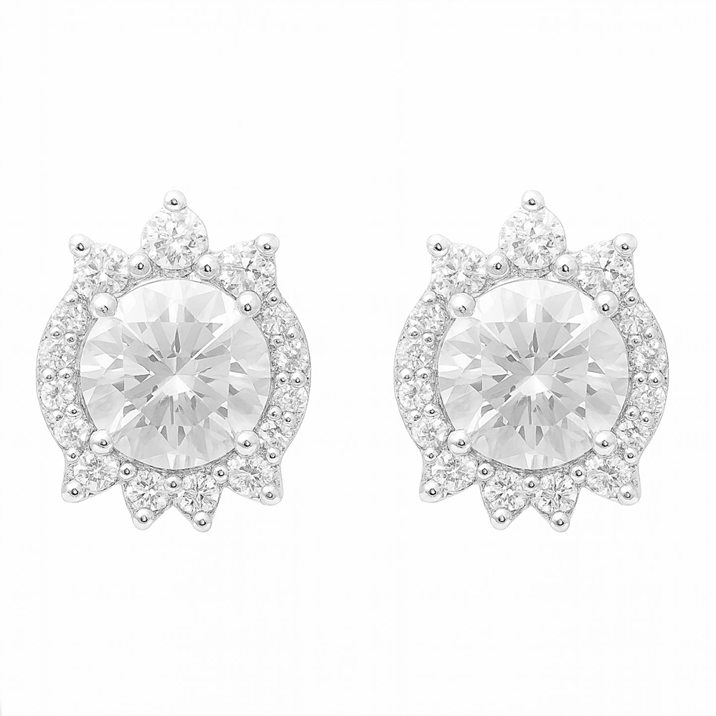 3.88 Carats Lab Grown Diamond 14K Gold Earrings