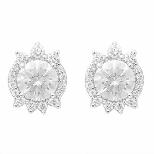 3.88 Carats Lab Grown Diamond 14K Gold Earrings