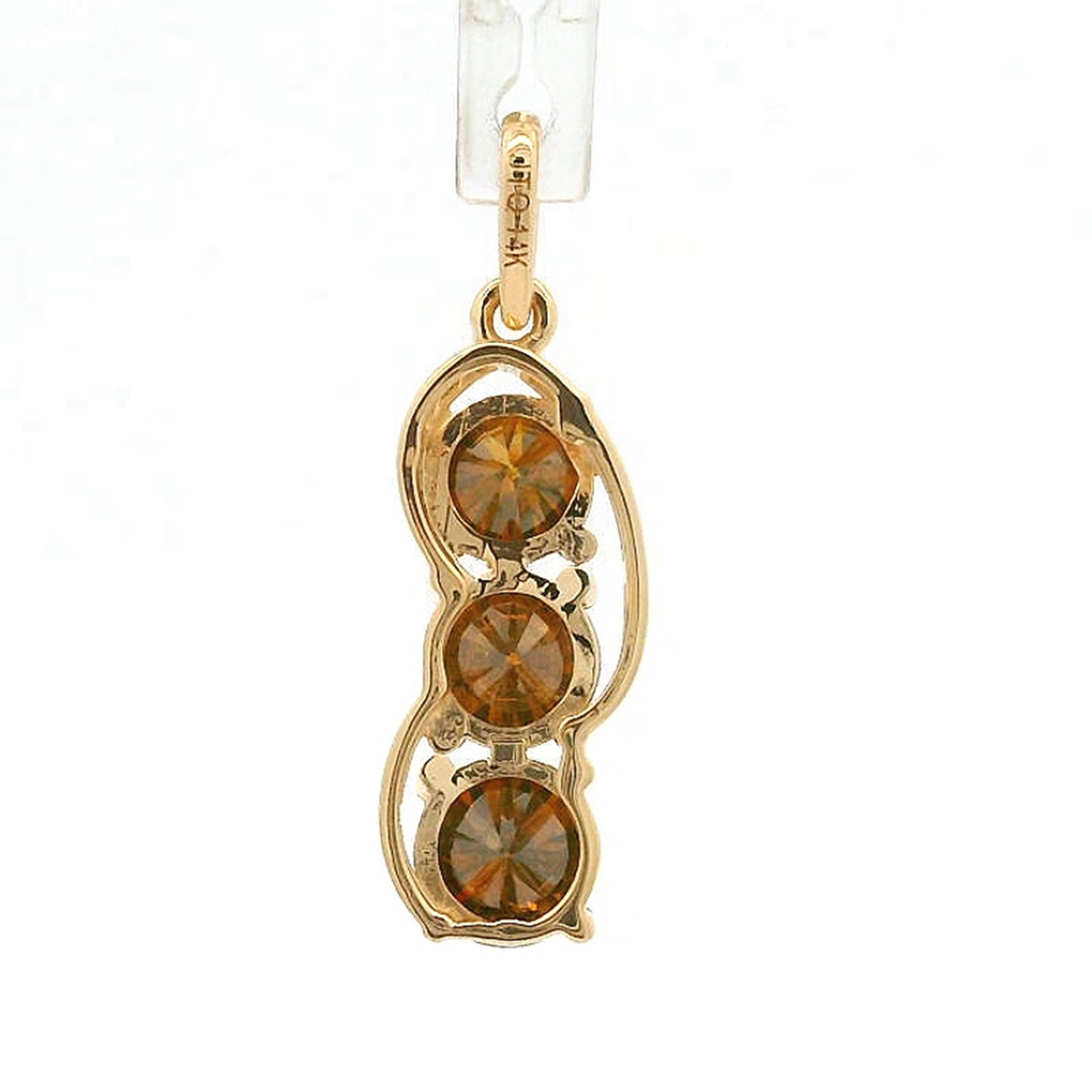 1.60 Ct Round Red Diamond 14K Gold Pendant