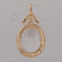 3.66 Ct Oval Morganite 9K Gold Pendant