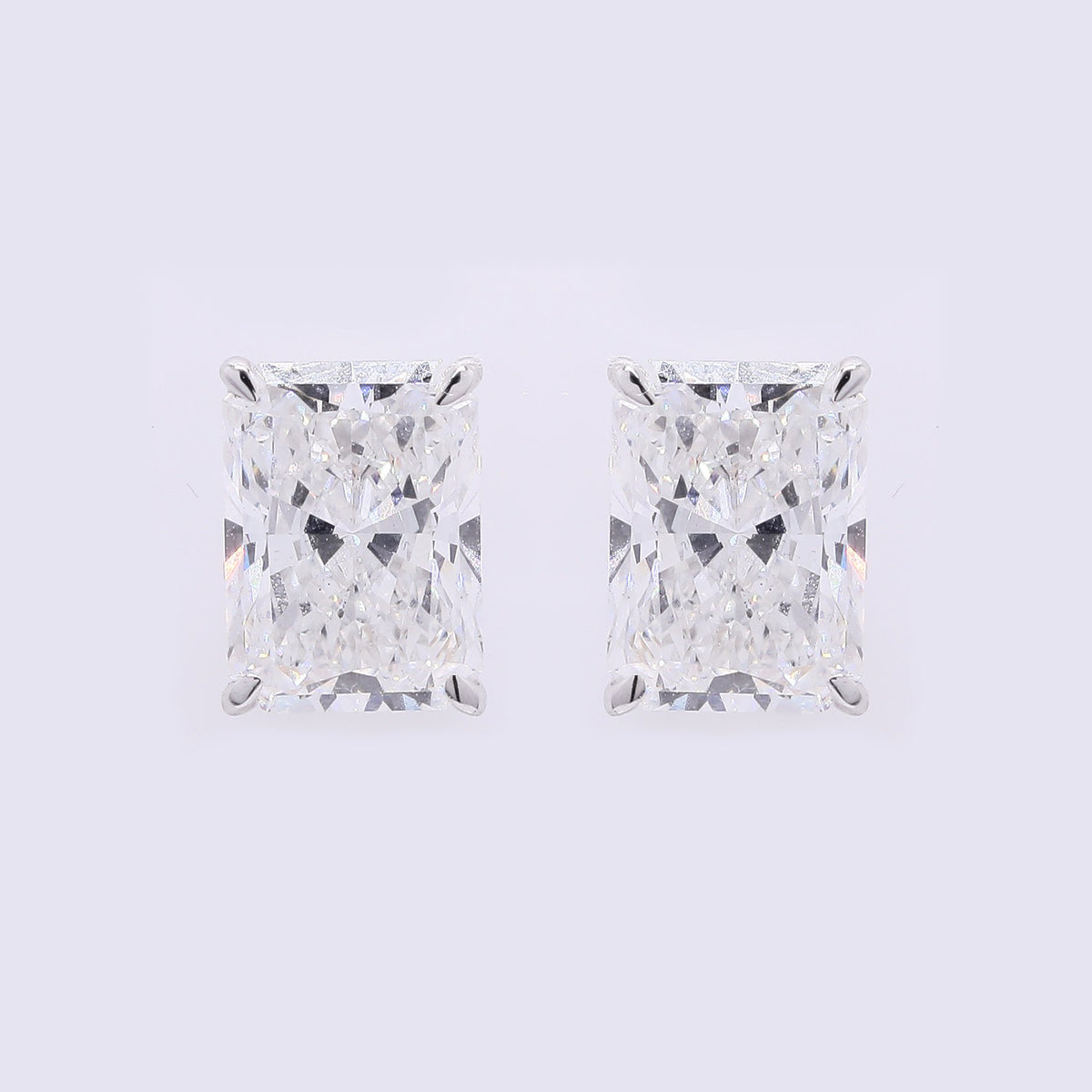 3.74 Carats Lab Grown Diamond 14K Gold Earrings