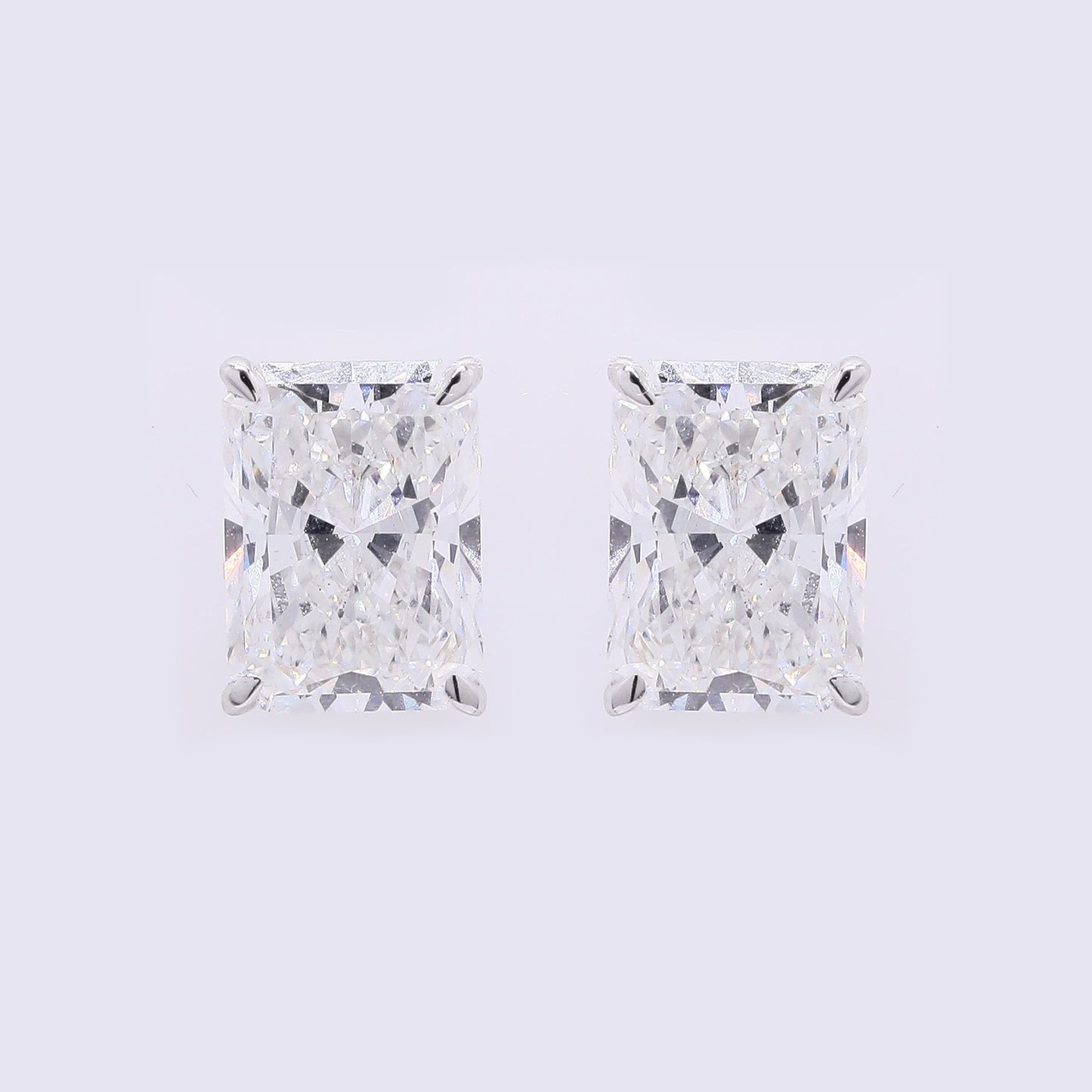 3.74 Carats Lab Grown Diamond 14K Gold Earrings