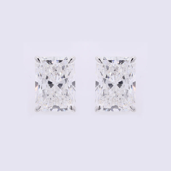 3.74 Carats Lab Grown Diamond 14K Gold Earrings