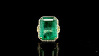 17.80 Ct Emerald Cut Natural Beryl Emerald 18K Gold Ring