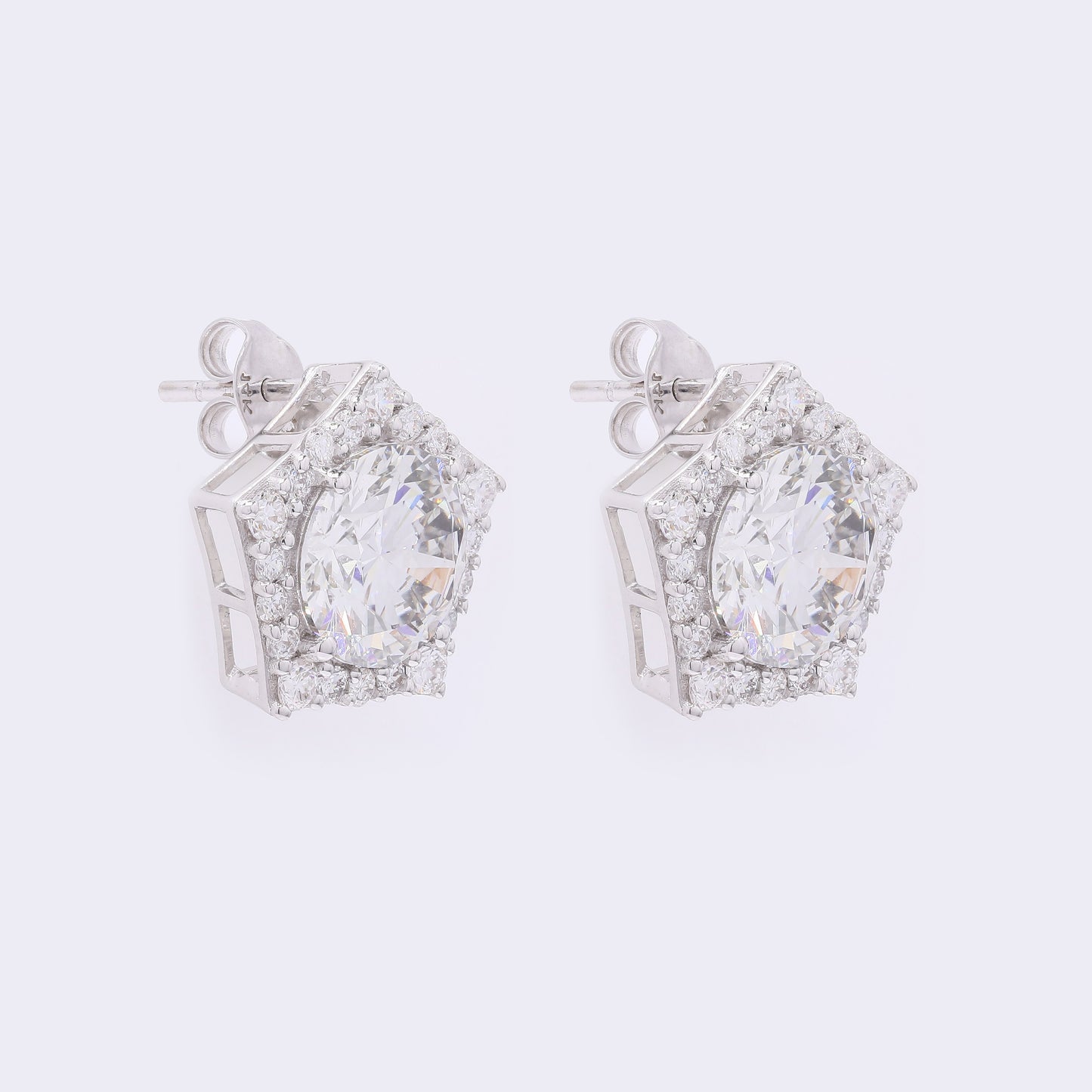 4.42 Carats Lab Grown Diamond 14K Gold Earrings