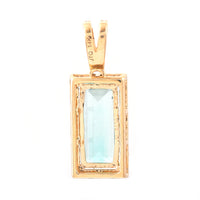 1.52 Ct Rectangle Step Cut Natural Emerald 14K Gold Pendant