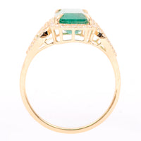 2.81 Ct Octagon Step Cut Natural Emerald 14K Gold Ring