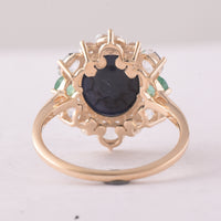 6.81 Ct Oval Sapphire 9K Gold Ring
