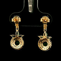 1.14 Ct Round Emerald 14K Gold Earrings