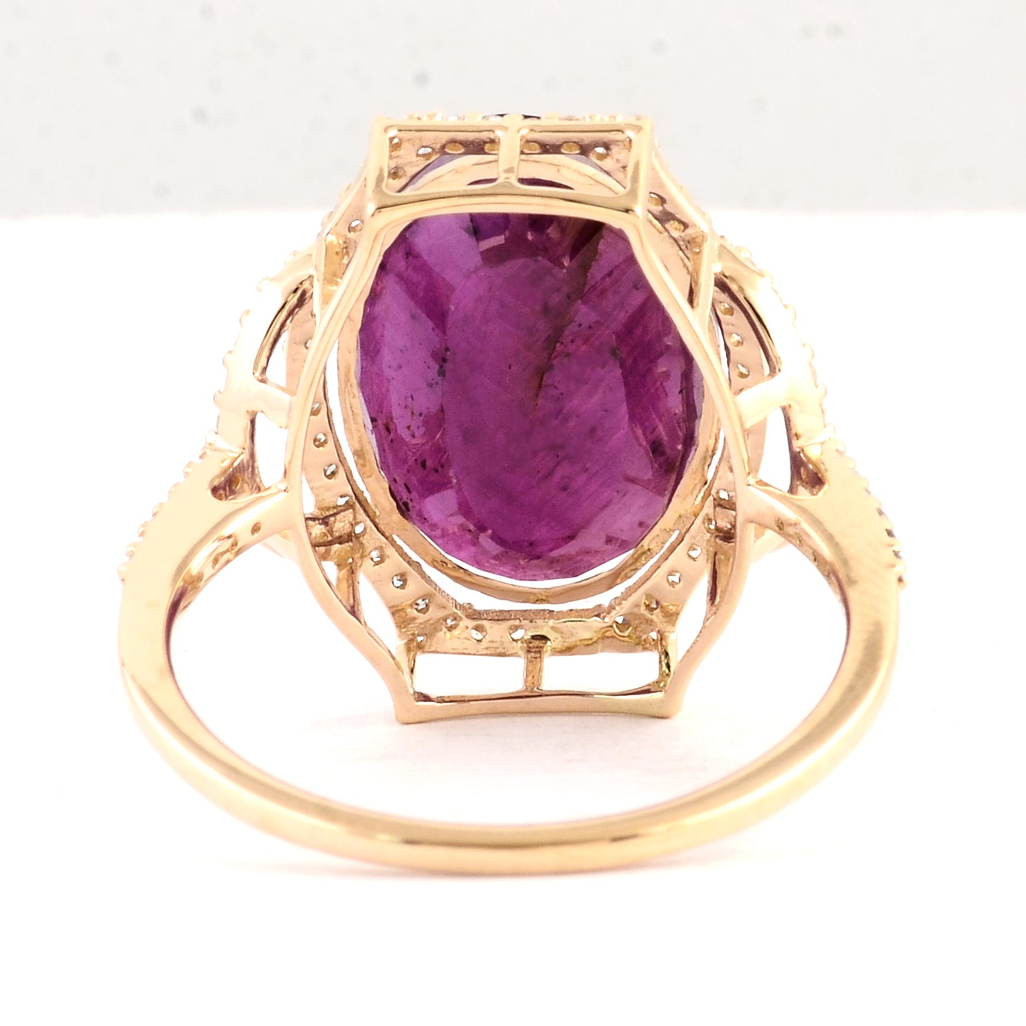 7.94 Ct Oval Mixed Cut Natural Corundum Ruby 14K Gold Ring