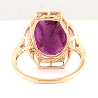 7.94 Ct Oval Mixed Cut Natural Corundum Ruby 14K Gold Ring