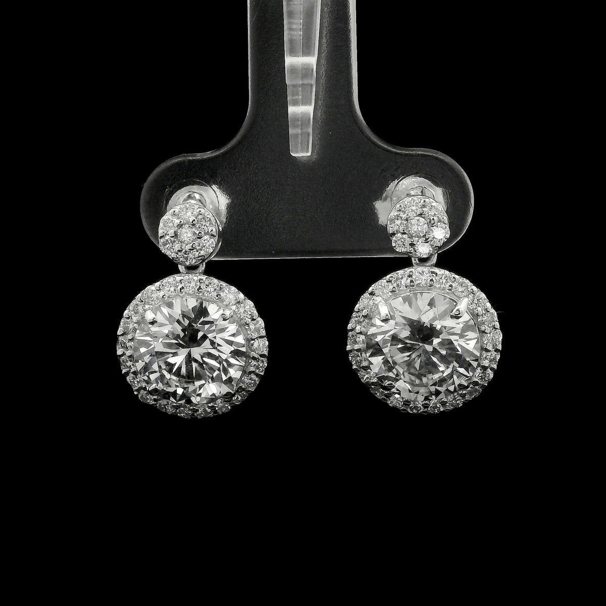 4.72 Ct Round Lab Grown Diamond 14K Gold Earrings