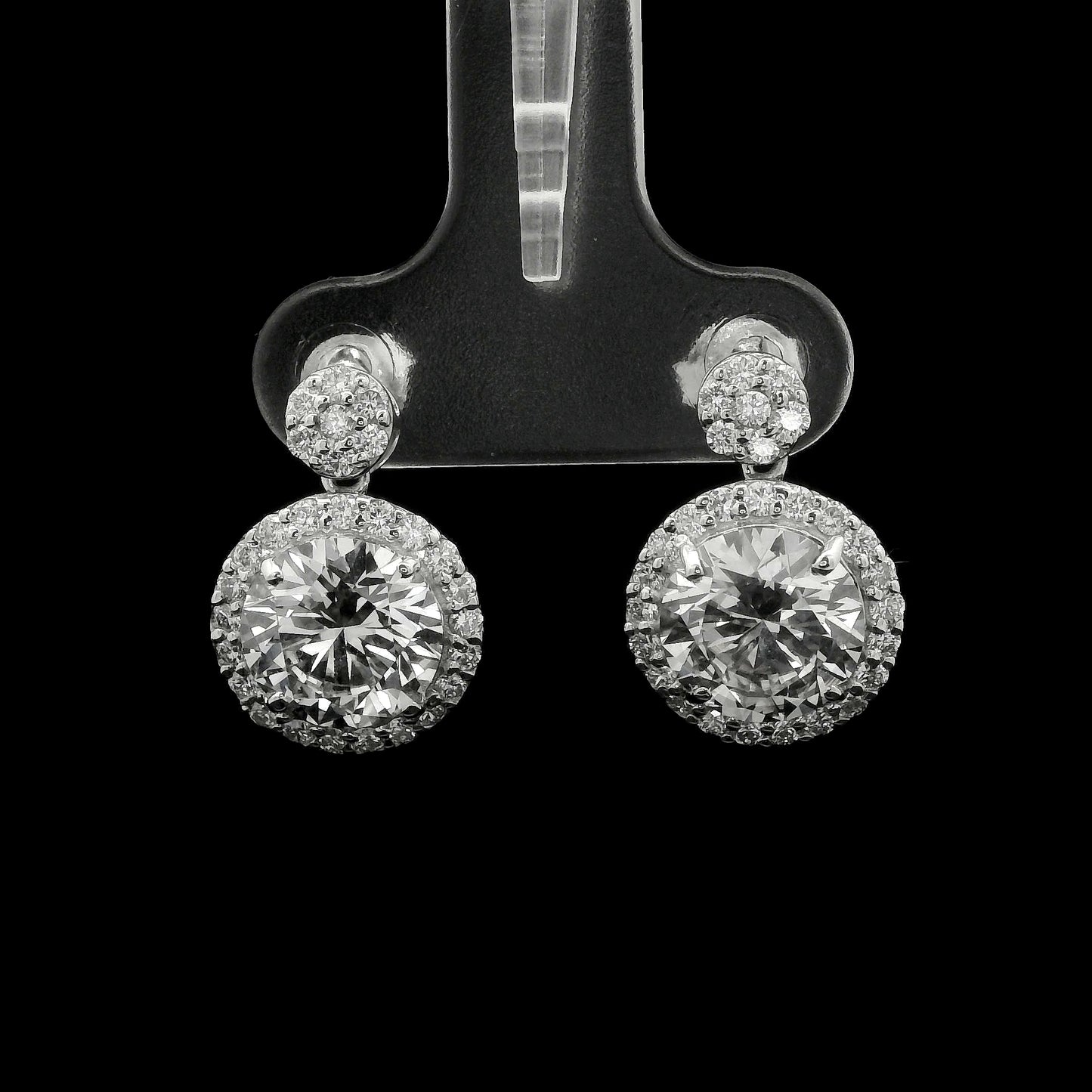 4.72 Ct Round Lab Grown Diamond 14K Gold Earrings