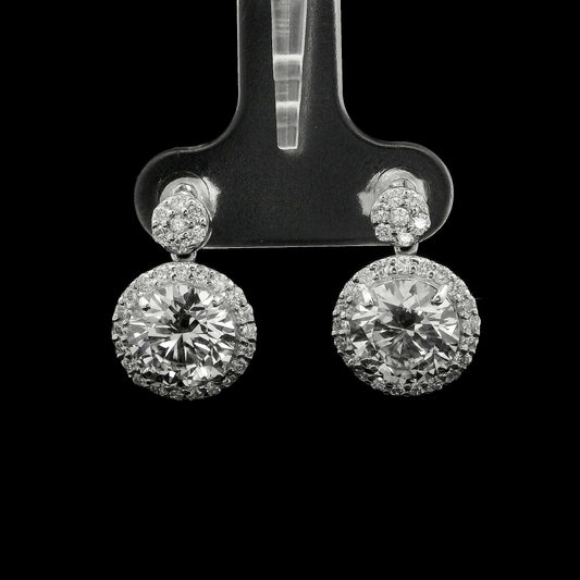 4.72 Ct Round Lab Grown Diamond 14K Gold Earrings
