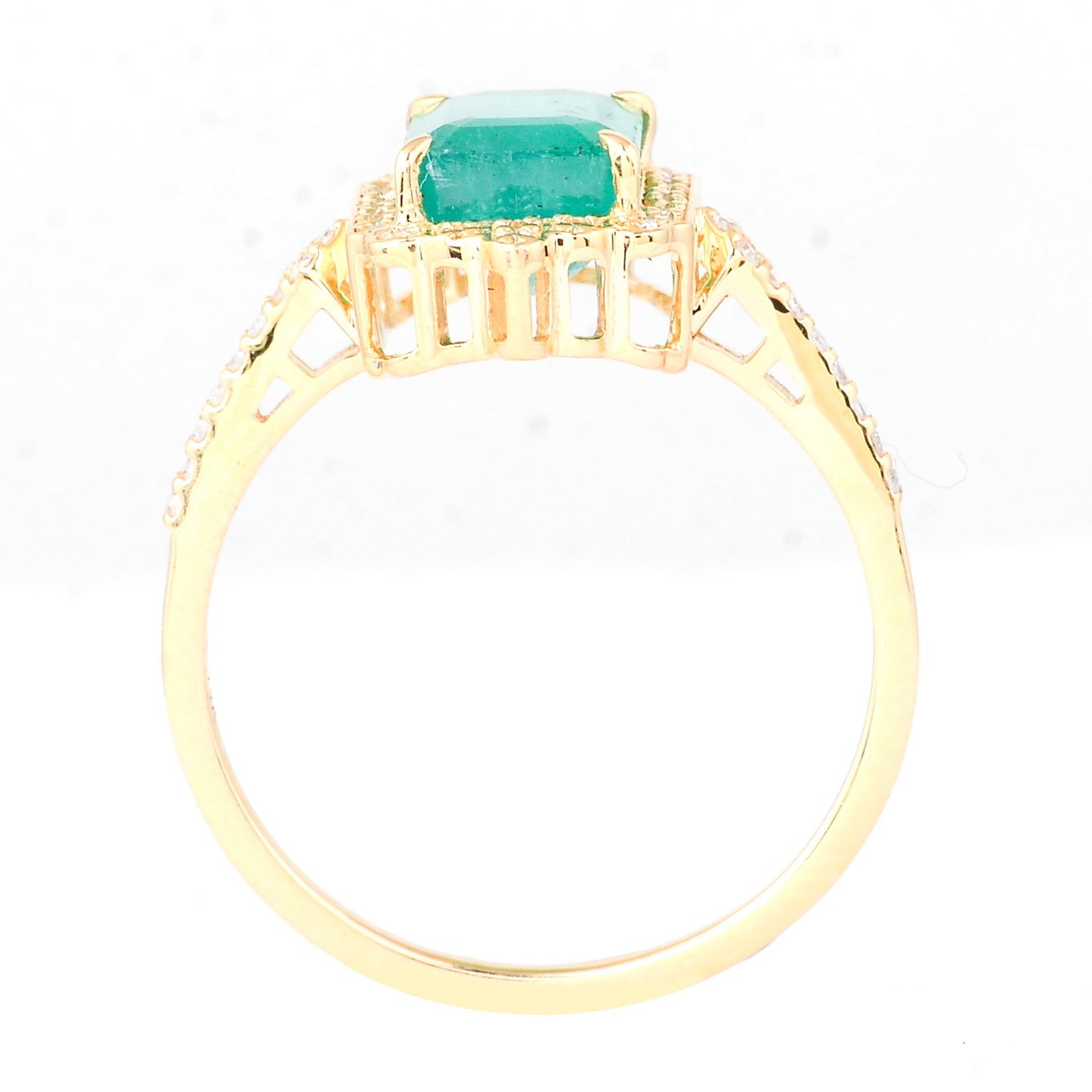 2.36 Ct Octagon Natural Emerald 14K Gold Ring