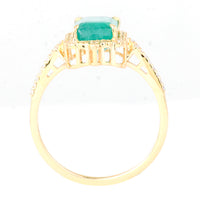 2.36 Ct Octagon Natural Emerald 14K Gold Ring
