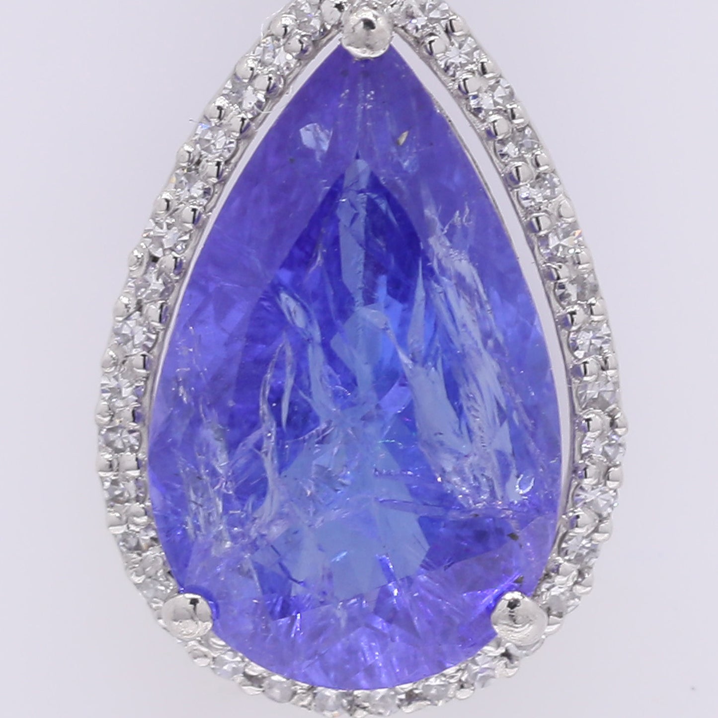 3.31 Ct Pear Mixed Cut Natural Tanzanite 950 Platinum Pendant