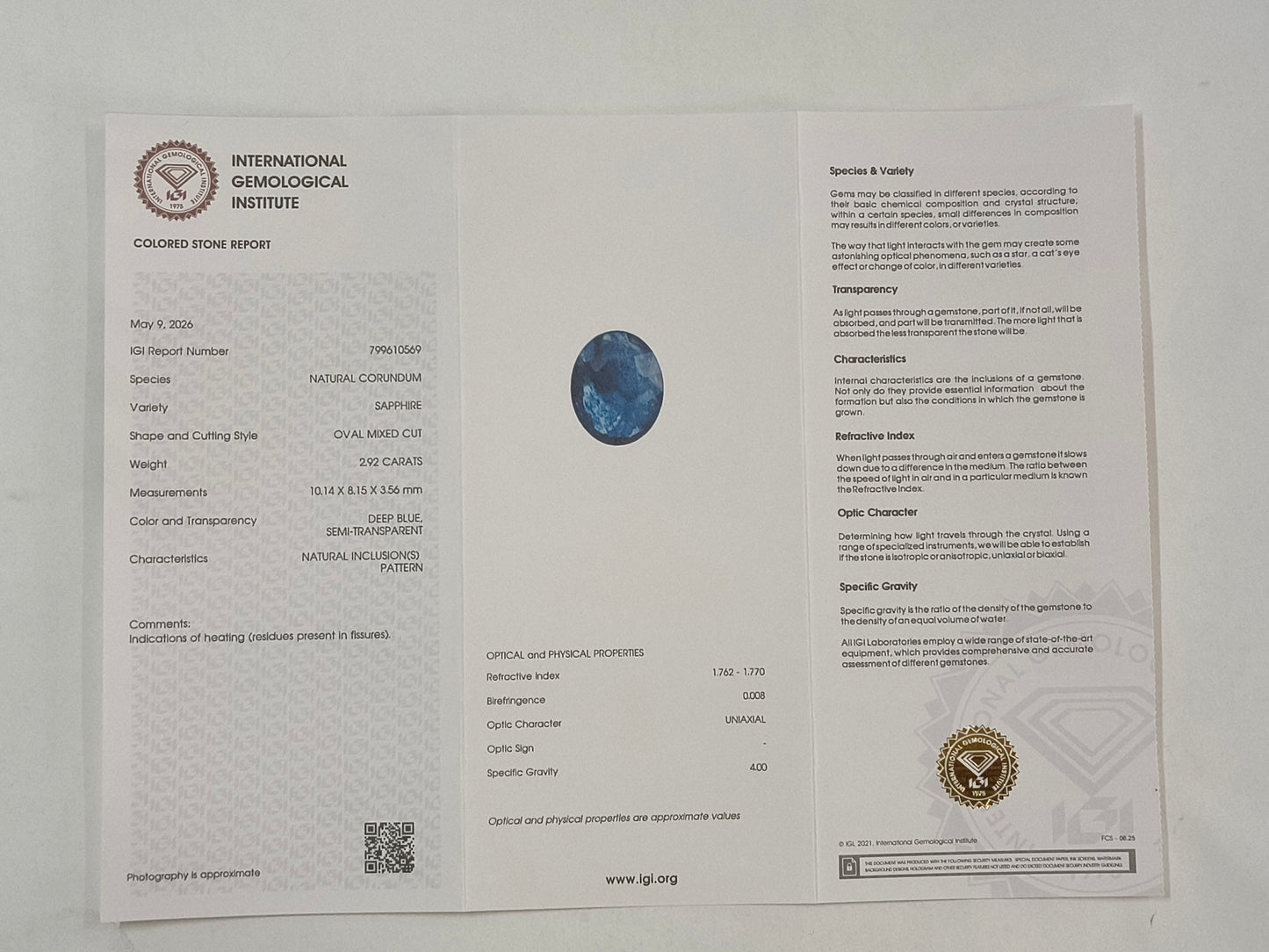 2.92 Natural Corundum Sapphire Oval Mixed Cut Gemstone