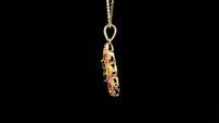 2.56 Ct Marquise Multi Sapphire 14K Gold Pendant