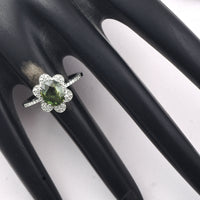1.70 Ct Oval Mixed Cut Natural Green Sapphire 950 Platinum Ring