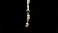 1.14 Ct Oval, Round Natural Emerald 14K Gold Pendant