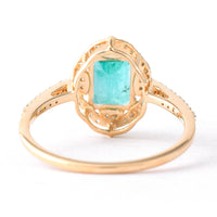 1.37 Ct Octagon Step Cut Natural Emerald 14K Gold Ring