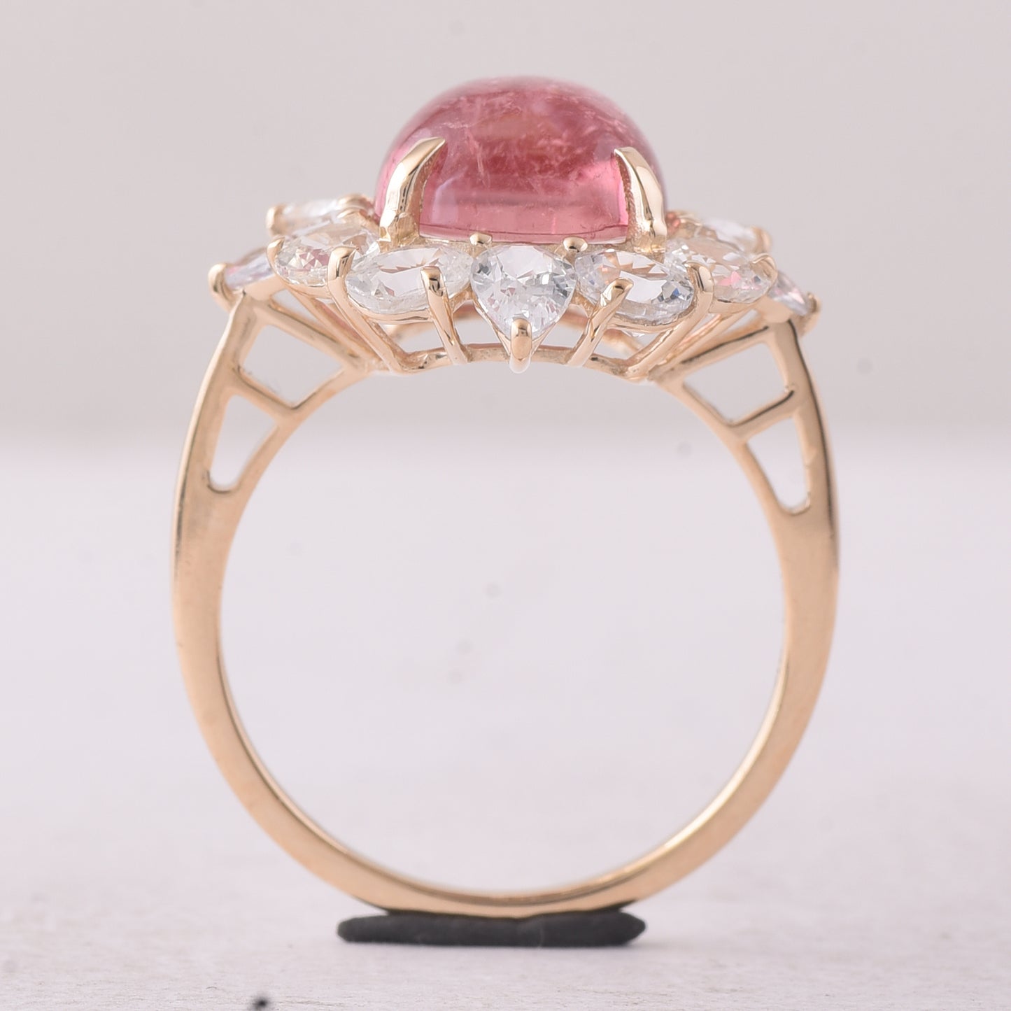 6.27 Ct Cushion Tourmaline 9K Gold Ring
