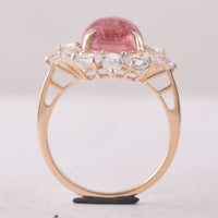 6.27 Ct Cushion Tourmaline 9K Gold Ring