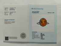 1.88 Ct Oval Mixed Cut Natural Fire Opal 950 Platinum Ring