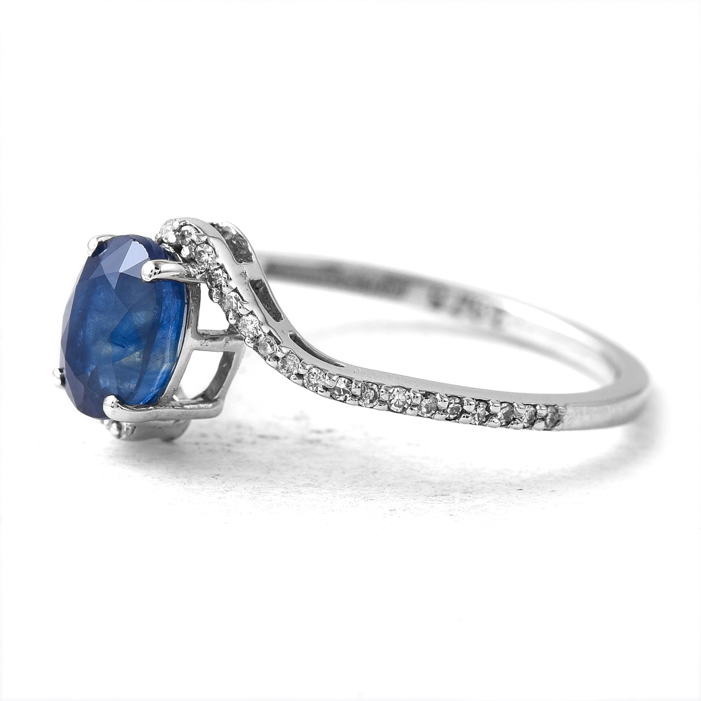 2.48 Ct Oval Mixed Cut Natural Sapphire 950 Platinum Ring