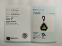 2.83 Ct Pear Mixed Cut Natural Green Sapphire 950 Platinum Pendant