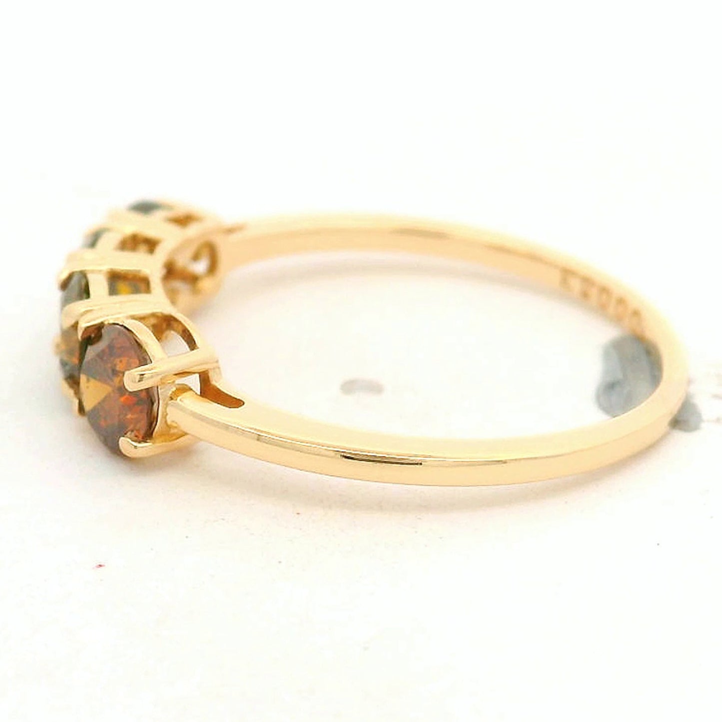 1.07 Ct Round Red Diamond 14K Gold Ring