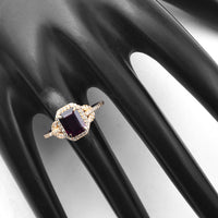 1.74 Ct Octagon Step Cut Natural Rubellite 14K Gold Ring