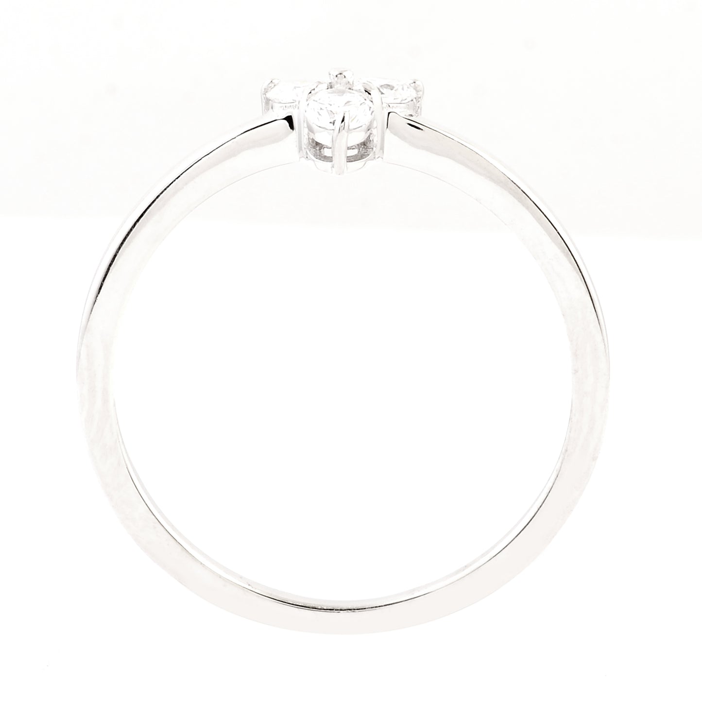 0.21 Ct Round Lab Grown Diamond 925 Silver Ring