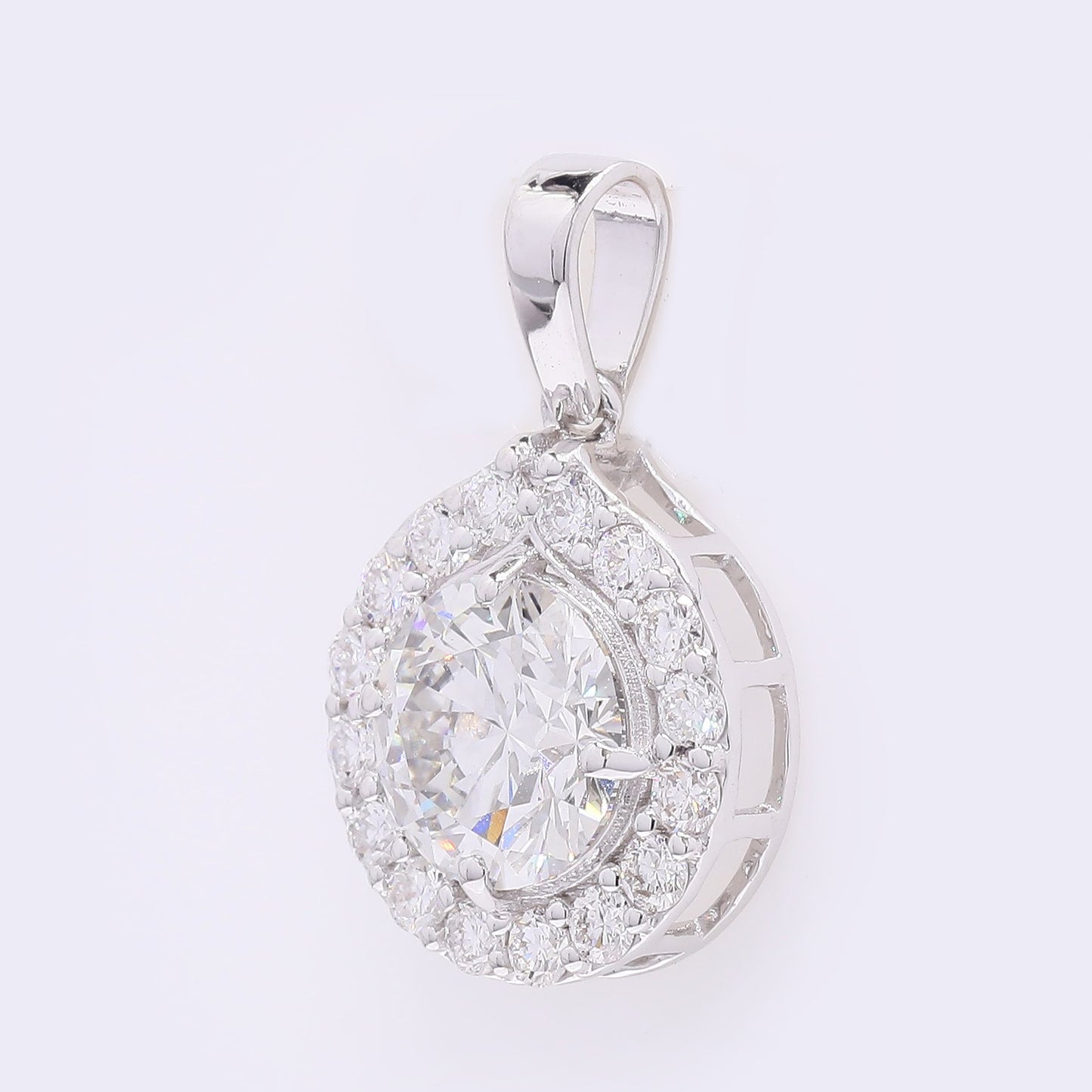 1.98 Carats Lab Grown Diamond 14K Gold Pendant